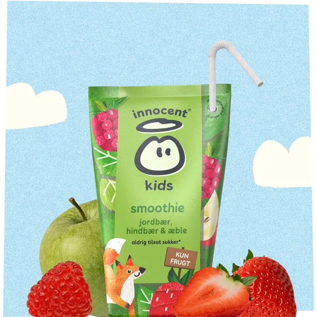 jordbær, hindbær & æble kids smoothie